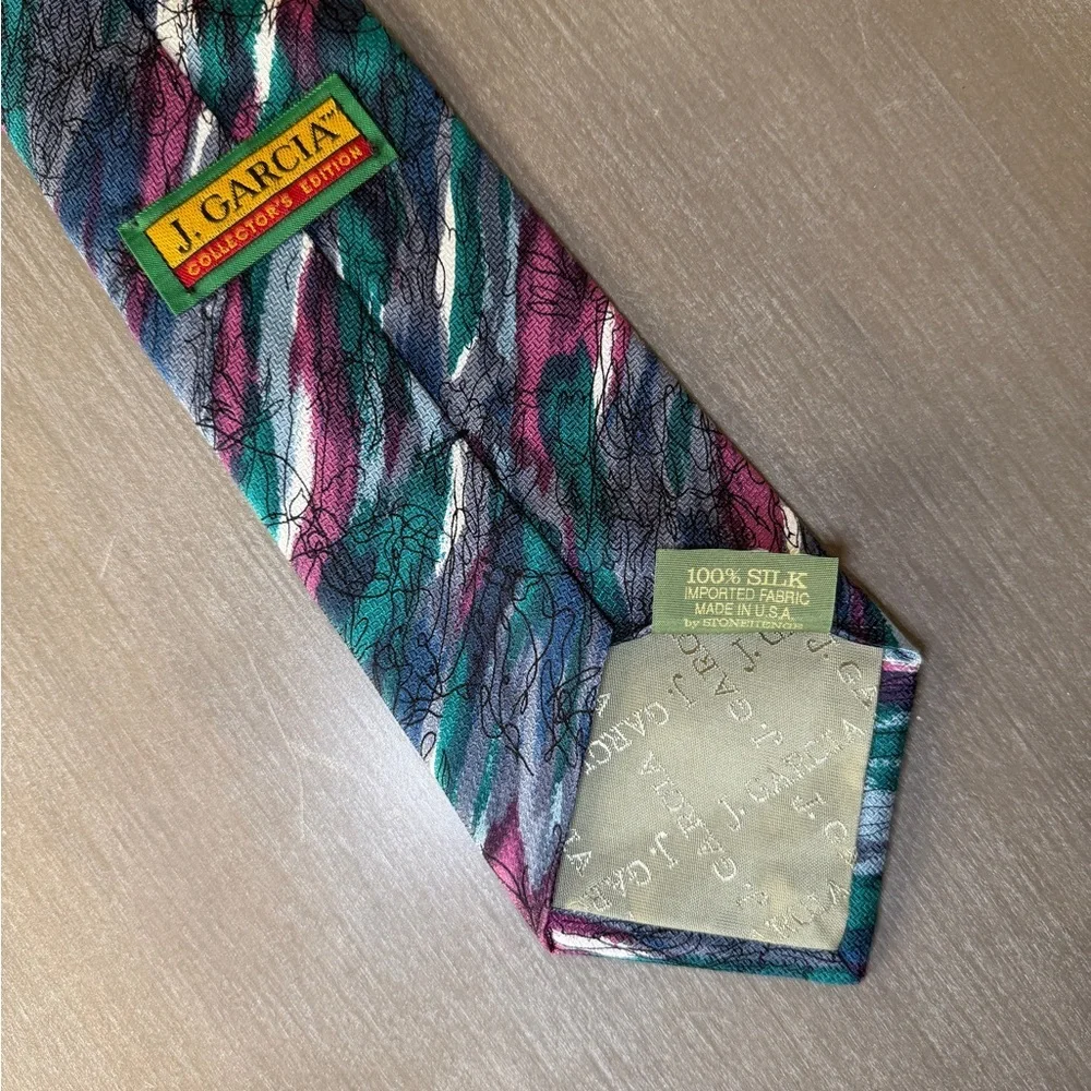 J. Garcia Banyan Tree Collector's Edition Abstract Silk Tie - Vintage Design - Picture 3 of 7